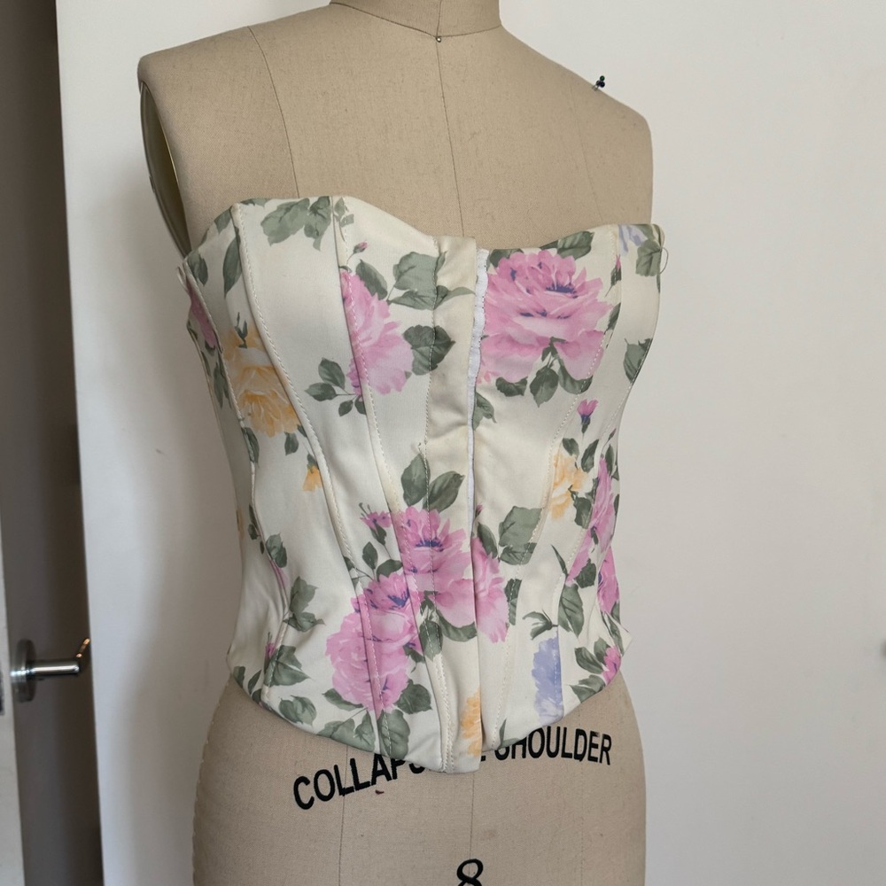 Floral Strapless Corset Top